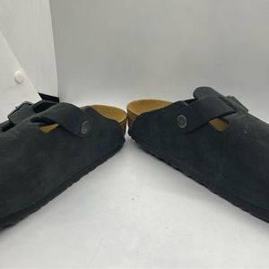 Birkenstock Boston Black Leather Clogs